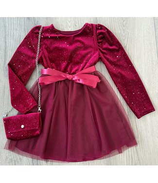 Spark Dress (Met Tasje) - Bordeaux