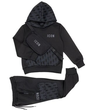 Icon Joggingset met tasje - Zwart
