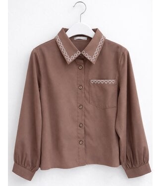 Blouse met hartjes kraag