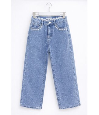 Sparkle Denim & Heart Jeans - Blauw (Verzenddatum 6 jan)