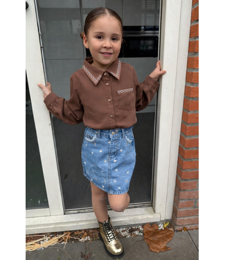 Blouse met hartjes kraag