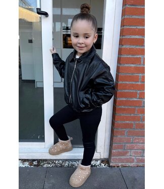 Leatherlook Jasje  - Zwart (Verzenddatum 6 jan)