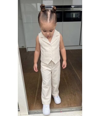 Gilet & Flared Pantalon - Beige