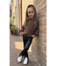 Draakjes en Boefjes Leatherlook legging met een split - Zwart