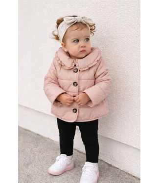 Dirkje  Roze Jas Met Ruffle Kraag