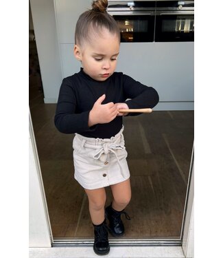 Draakjes en Boefjes Korte Corduroy Button Skirt - Beige