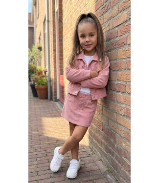 Draakjes en Boefjes Corduroy Set (Jasje & Rokje) - Coral