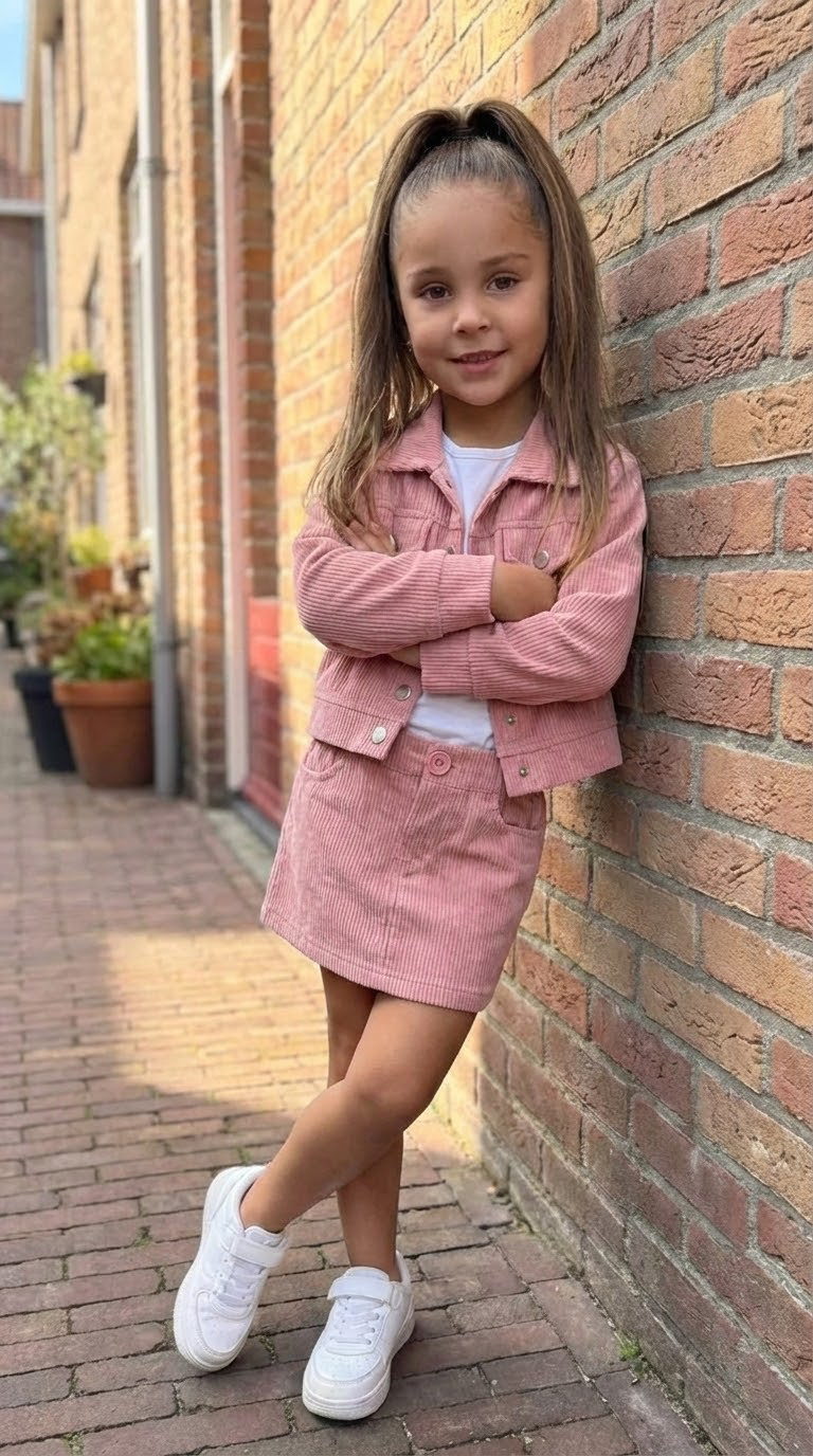 Corduroy Set (Jasje & Rokje) - Coral