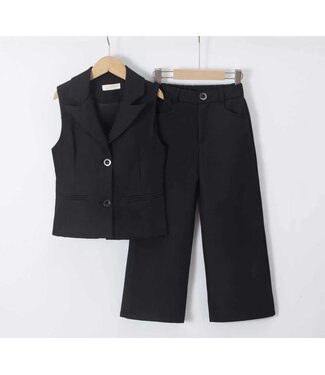 Gilet & Flared Pantalon - Zwart