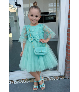 Jurk met grote strik - Mint