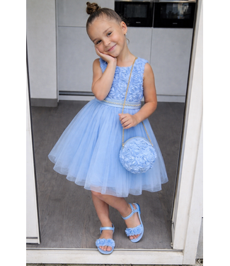 Bloemen Tule jurk - Blauw