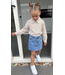 Spijkerrok met sparkles & hartjes - Blauw