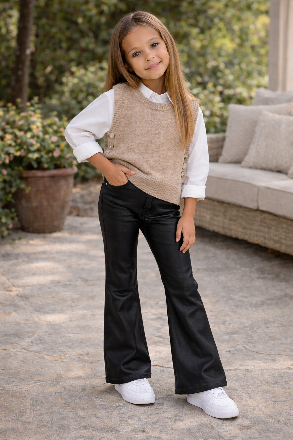 Leatherlook Flared Broek