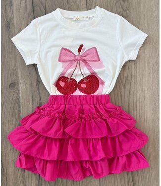 Rok met ruches - Fuschia