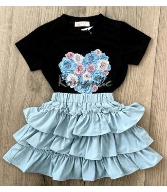 Rok met ruches - Denimlook