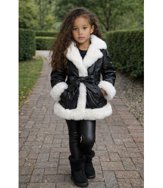 Leatherlook Fur Jacket - Zwart