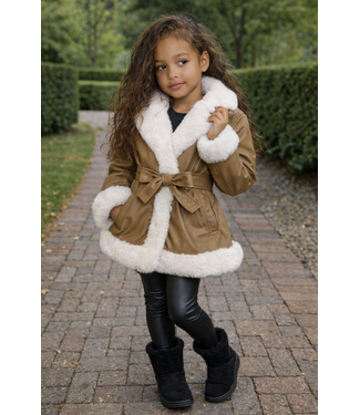 Leatherlook Fur Jacket - Camel