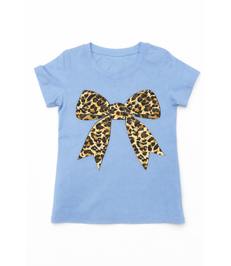 Shirt met Leopard Strik - Blauw