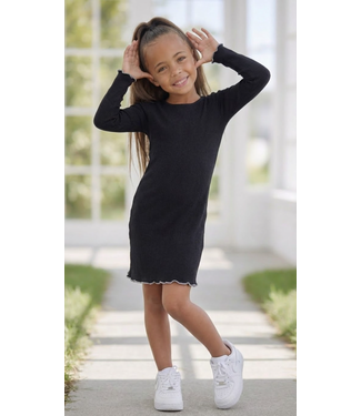 Rib Dress - Zwart