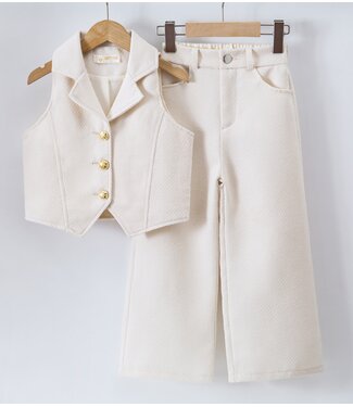 Gilet & Flared Pantalon - Beige