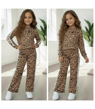 Leopard Joggingset - Bruin (Levertijd 1 Week)