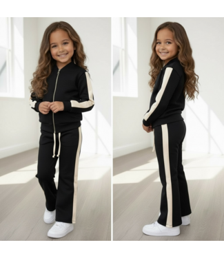 Vest & Flared Set - Zwart