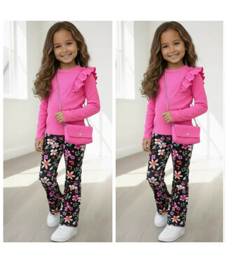 Draakjes en Boefjes Velvet Flared broek met bloemenprint