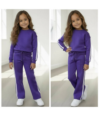 Stripe it up - Joggingset Paars (Verzenddatum 22 jan)