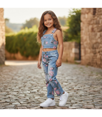 Denim Set Pants Flower