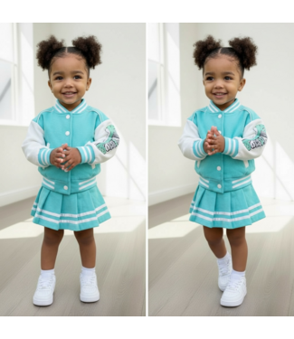 Baseball Skirt Set - Turqouise