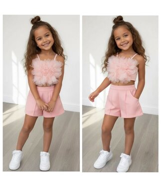 Tule top short Set - Roze