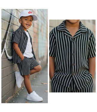 Game On Stripe Set - Zwart