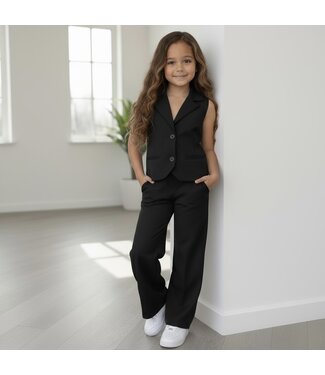 Gilet & Flared Pantalon - Zwart
