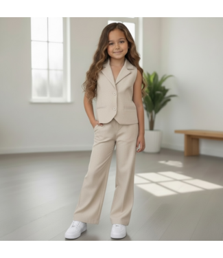 Gilet & Flared Pantalon - Beige