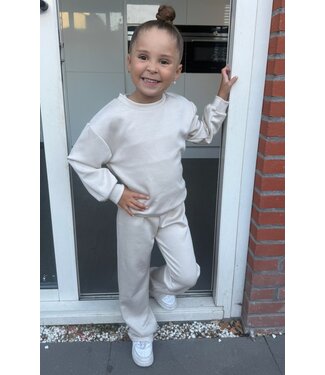 Flared Jogging Set - Beige