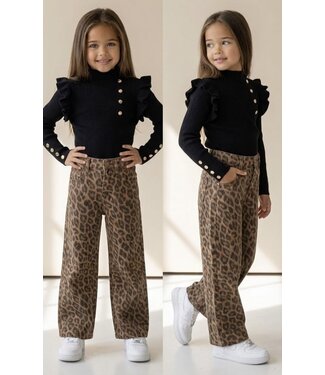 Denim Jeans  - Leopard Bruin