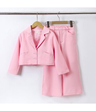 Blazer Flared Set - Roze