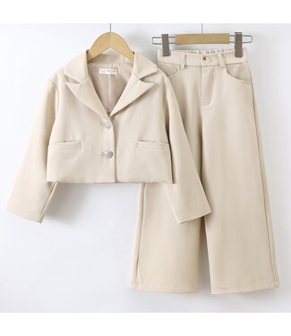 Blazer Flared Set - Beige