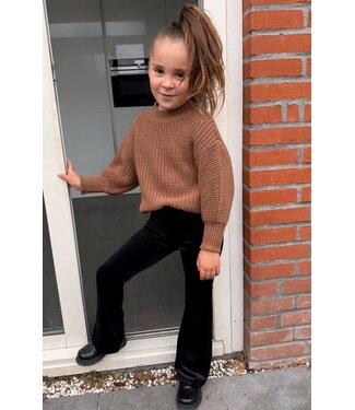 Draakjes en Boefjes Velvet flared broek - Zwart