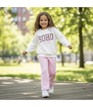 Soho Leopard Jogging set - Roze/Wit