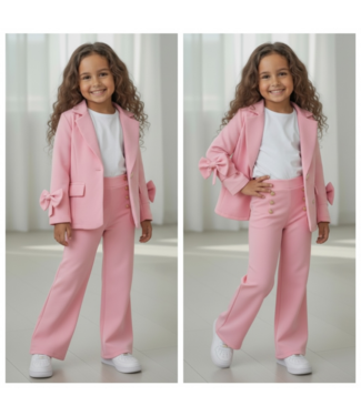 Blazer Bow Set - Roze