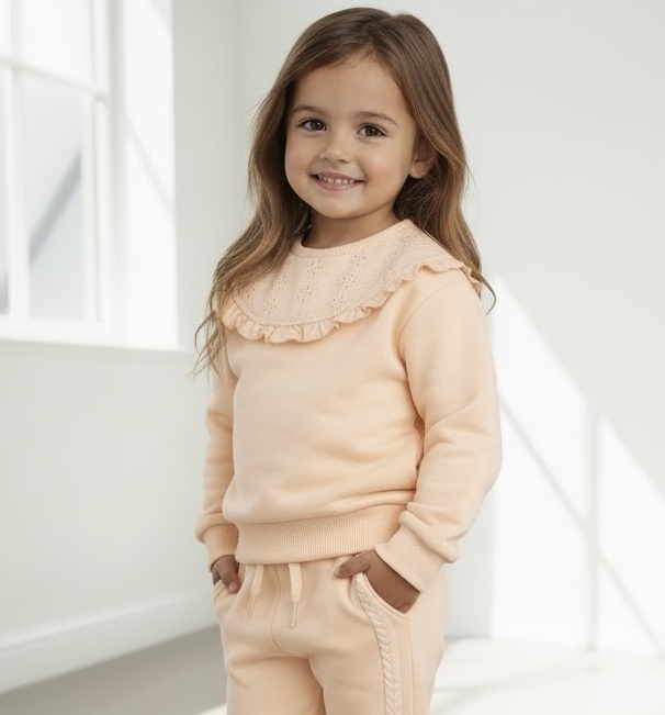 Sweater met grote kraag - Peach (Verzenddatum 24 jan)