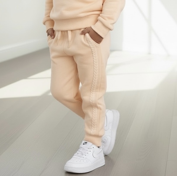 Joggingbroek met sierbies - Peach