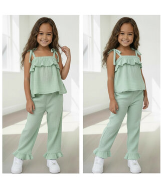 Dirkje  Ruffle it up 2 piece set - aQua Green