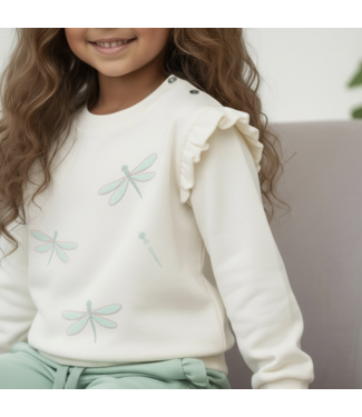 Dirkje  Sweater met libellenprint - Off White