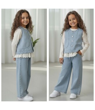 Denim Gilet Set 3-delig