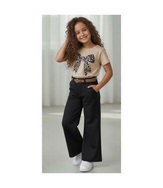 Nette Broek met riem - Zwart