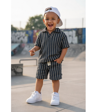 Koko Noko Stripe Short Set - Navy (Verzenddatum 24 jan)