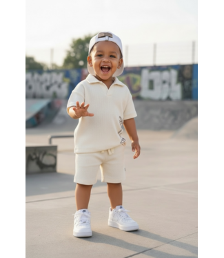 Koko Noko Polo Shirt & Cargo Short - Off White  (Verzenddatum 24 jan)