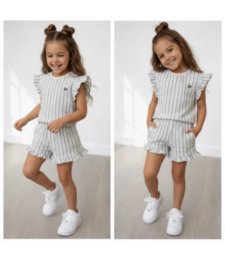Koko Noko Short Ruffle 2-Delige Set - Gestreept